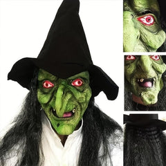 Old Woman Witch Mask Halloween Costume Scary Party Cosplay Prop