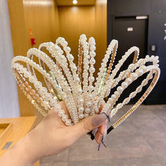Faux Pearl Headband Retro Hair Headdress