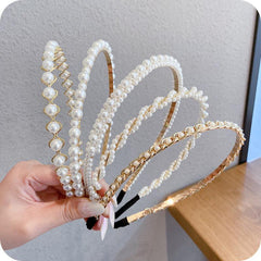 Faux Pearl Headband Retro Hair Headdress