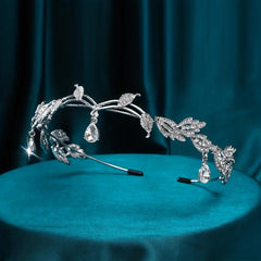 Crystal Leaves Tiaras Crowns For Women Elf Headpiece Fairy Costume