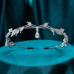 Crystal Leaves Tiaras Crowns For Women Elf Headpiece Fairy Costume