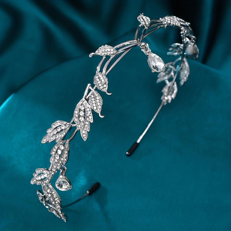 Crystal Leaves Tiaras Crowns For Women Elf Headpiece Fairy Costume