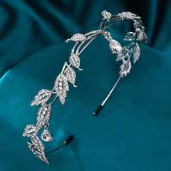 Crystal Leaves Tiaras Crowns For Women Elf Headpiece Fairy Costume