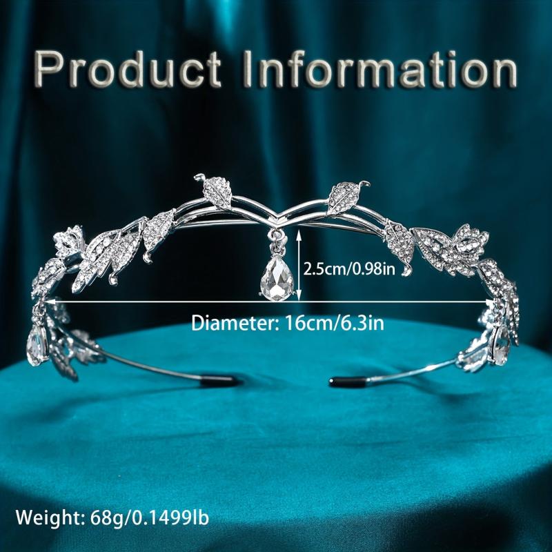 Crystal Leaves Tiaras Crowns For Women Elf Headpiece Fairy Costume