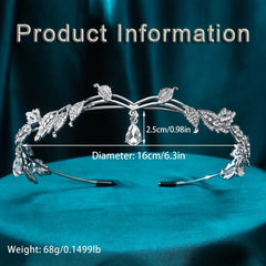 Crystal Leaves Tiaras Crowns For Women Elf Headpiece Fairy Costume