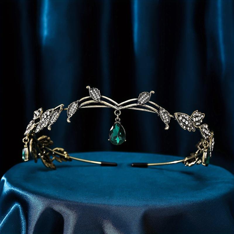Crystal Leaves Tiaras Crowns For Women Elf Headpiece Fairy Costume