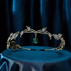 Crystal Leaves Tiaras Crowns For Women Elf Headpiece Fairy Costume