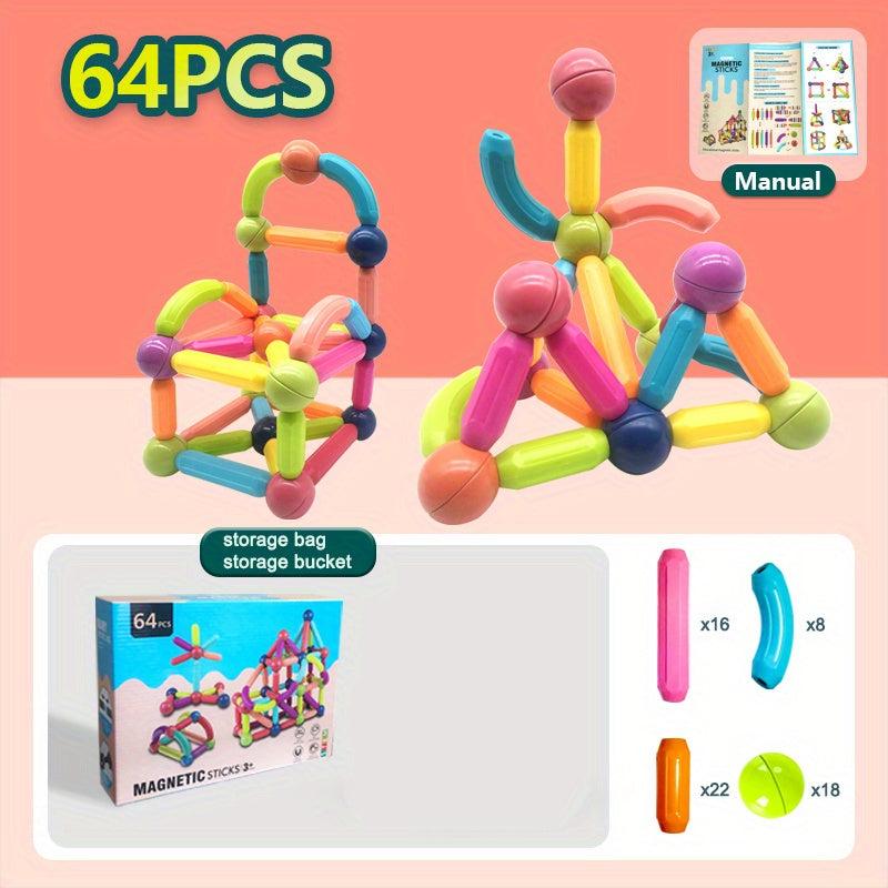 Magnetic Balls And Rods Set DIY Building Blocks For Ages 3 Children