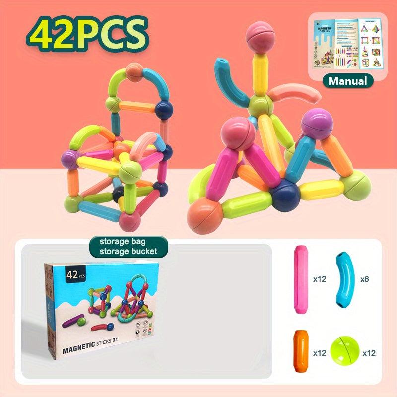 Magnetic Balls And Rods Set DIY Building Blocks For Ages 3 Children