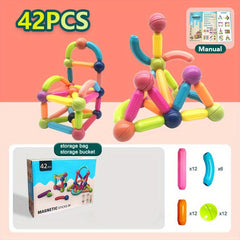 Magnetic Balls And Rods Set DIY Building Blocks For Ages 3 Children