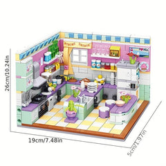 Mini Kitchen Creative Model Ornaments Puzzle Building Block Toys