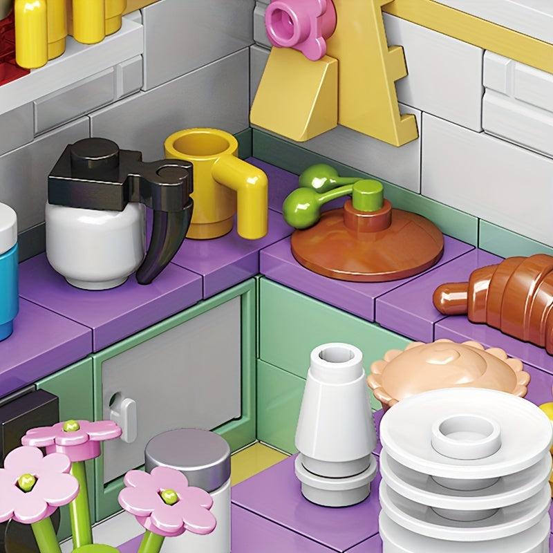 Mini Kitchen Creative Model Ornaments Puzzle Building Block Toys