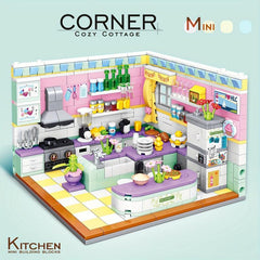 Mini Kitchen Creative Model Ornaments Puzzle Building Block Toys