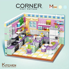 Mini Kitchen Creative Model Ornaments Puzzle Building Block Toys
