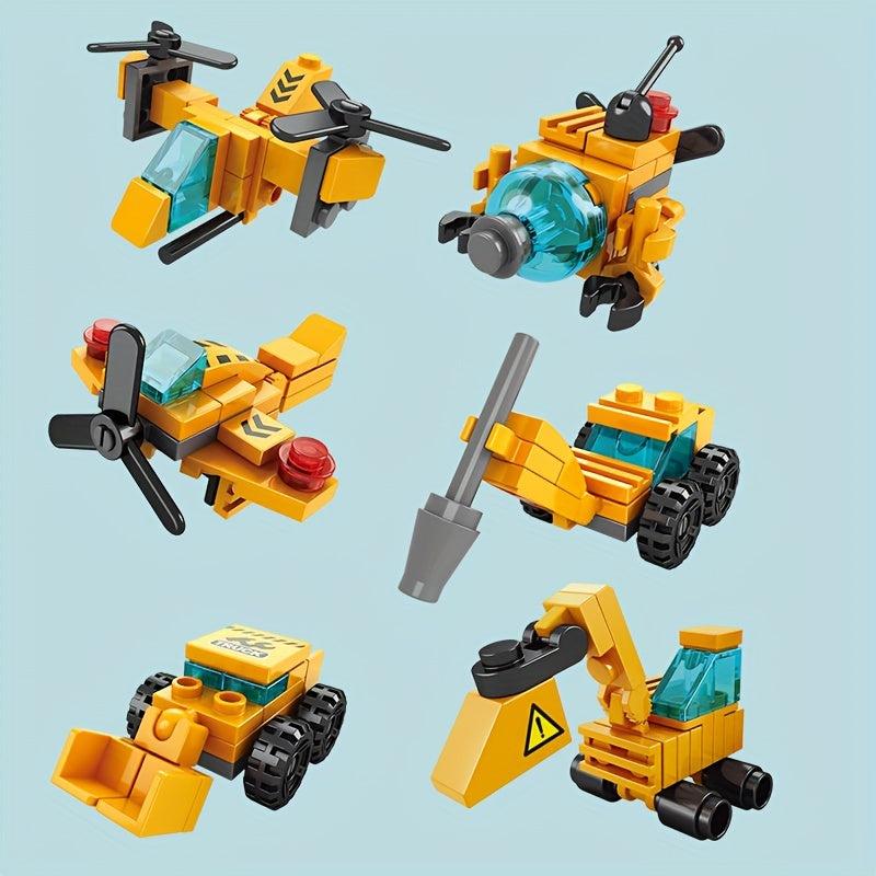 6-in-1 Engineering Aircraft Building Blocks Educational Toy