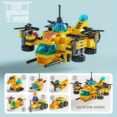 6-in-1 Engineering Aircraft Building Blocks Educational Toy