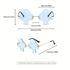 Mushroom Lens Frameless Sunglasses for Daily Wear