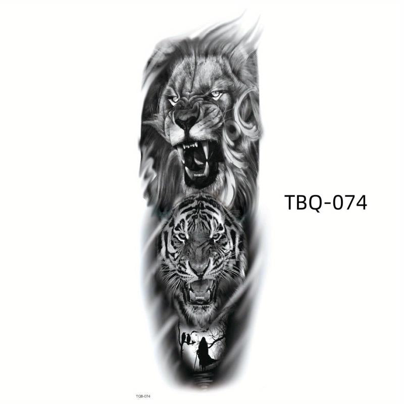 1PC Long Flower Arm Tattoo Stickers Men's Waterproof Tattoo Decoration