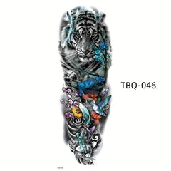 1PC Long Flower Arm Tattoo Stickers Men's Waterproof Tattoo Decoration