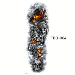 1PC Long Flower Arm Tattoo Stickers Men's Waterproof Tattoo Decoration