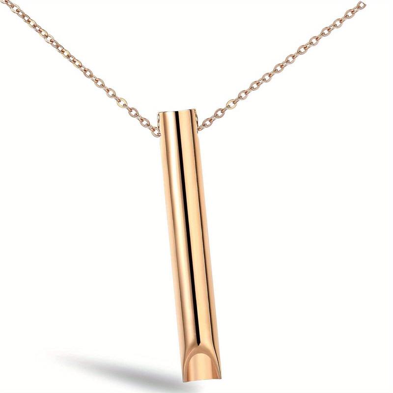 Stainless Steel Mindful Breathing Pendant Necklace Meditation Anxiety Relief