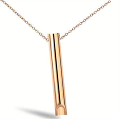 Stainless Steel Mindful Breathing Pendant Necklace Meditation Anxiety Relief
