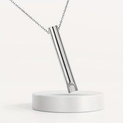 Stainless Steel Mindful Breathing Pendant Necklace Meditation Anxiety Relief