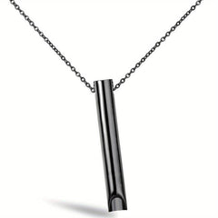 Stainless Steel Mindful Breathing Pendant Necklace Meditation Anxiety Relief