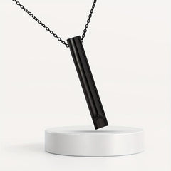Stainless Steel Mindful Breathing Pendant Necklace Meditation Anxiety Relief