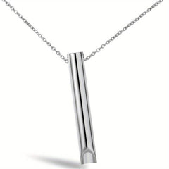 Stainless Steel Mindful Breathing Pendant Necklace Meditation Anxiety Relief