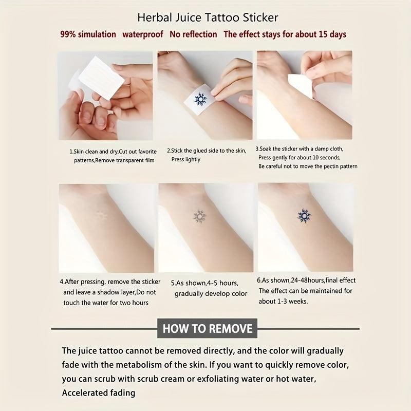 Flower Unicorn Semi-permanent Tattoo Sticker, Lasts 5-7 Days