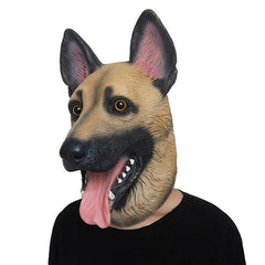 Men's Dog Head Mask Halloween Party Underdog Costume Latex Animal Mask