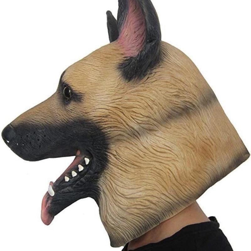 Men's Dog Head Mask Halloween Party Underdog Costume Latex Animal Mask