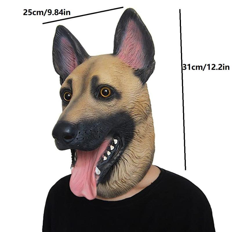 Men's Dog Head Mask Halloween Party Underdog Costume Latex Animal Mask