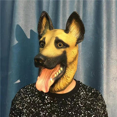 Men's Dog Head Mask Halloween Party Underdog Costume Latex Animal Mask