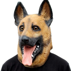 Men's Dog Head Mask Halloween Party Underdog Costume Latex Animal Mask