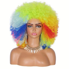 16in Women Long Afro Wig Curly Bouncy Soft Synthetic Big Afro Wig
