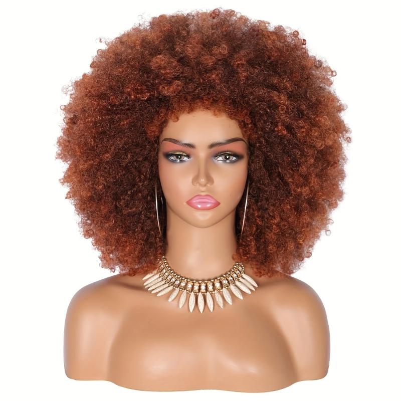 16in Women Long Afro Wig Curly Bouncy Soft Synthetic Big Afro Wig