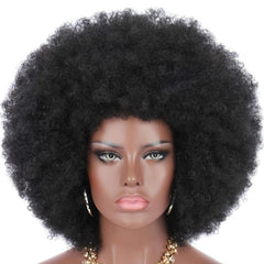 16in Women Long Afro Wig Curly Bouncy Soft Synthetic Big Afro Wig