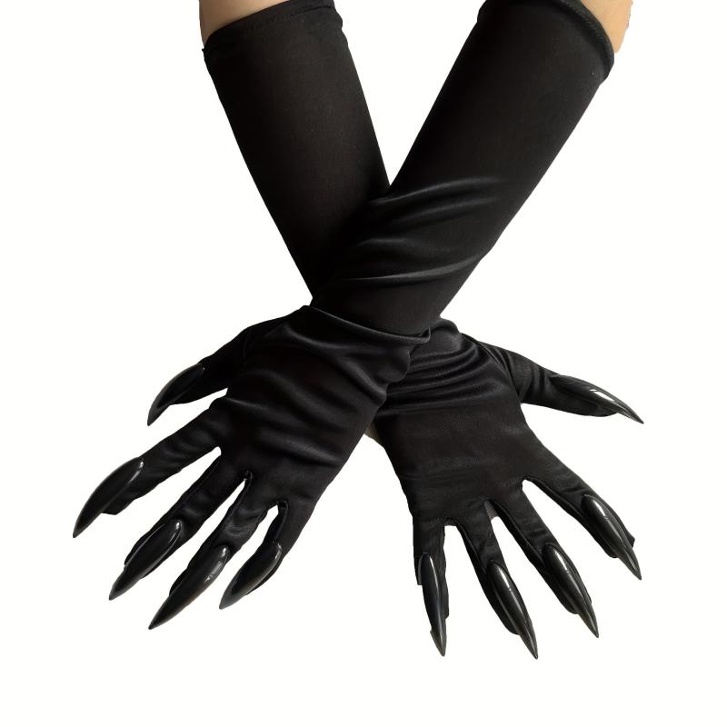 Halloween Claw Gloves Sequined Nails Cosplay Costume Long Nail Gloves