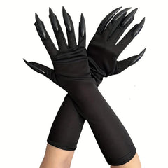 Halloween Claw Gloves Sequined Nails Cosplay Costume Long Nail Gloves