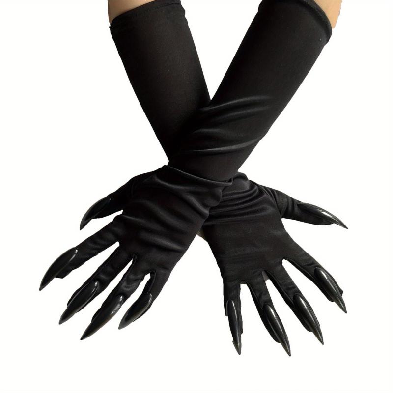 Halloween Claw Gloves Sequined Nails Cosplay Costume Long Nail Gloves