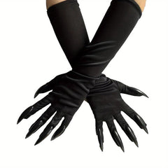 Halloween Claw Gloves Sequined Nails Cosplay Costume Long Nail Gloves