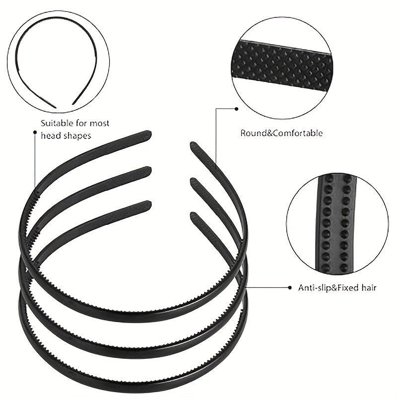 4pcs Plastic Hair Bands Tooth Comb Anti slip Accessories For Makeup