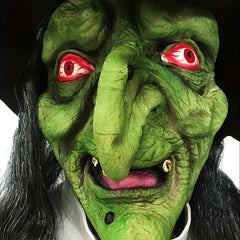 Old Woman Witch Mask Men Halloween Latex Horror Adult Costume Party Props