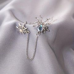 Dark Series Spider Halloween Earbone Clip Moonlight Stone Water Drop Shape