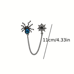 Dark Series Spider Halloween Earbone Clip Moonlight Stone Water Drop Shape