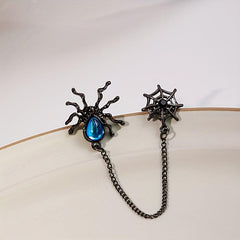 Dark Series Spider Halloween Earbone Clip Moonlight Stone Water Drop Shape
