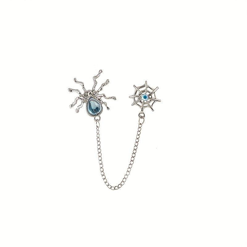 Dark Series Spider Halloween Earbone Clip Moonlight Stone Water Drop Shape