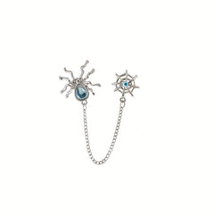 Dark Series Spider Halloween Earbone Clip Moonlight Stone Water Drop Shape